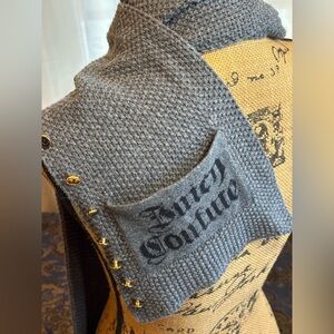 Juicy Couture Womens/Girls Gray Wool Blend Scarf 66"x 7" Great Condition